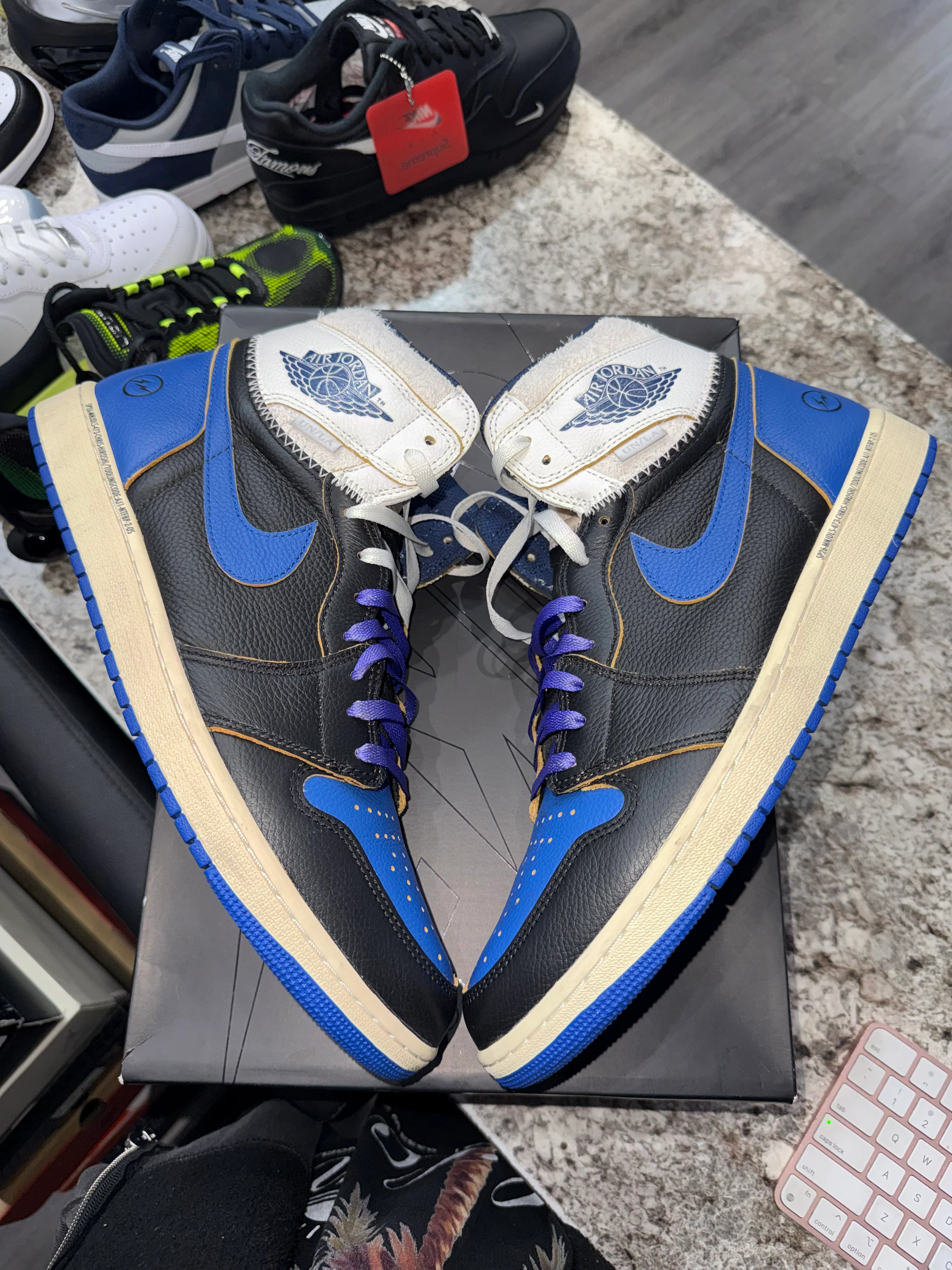 Jordan 1 Retro High OG SP Fragment x Union LA Sport Royal - Image 2