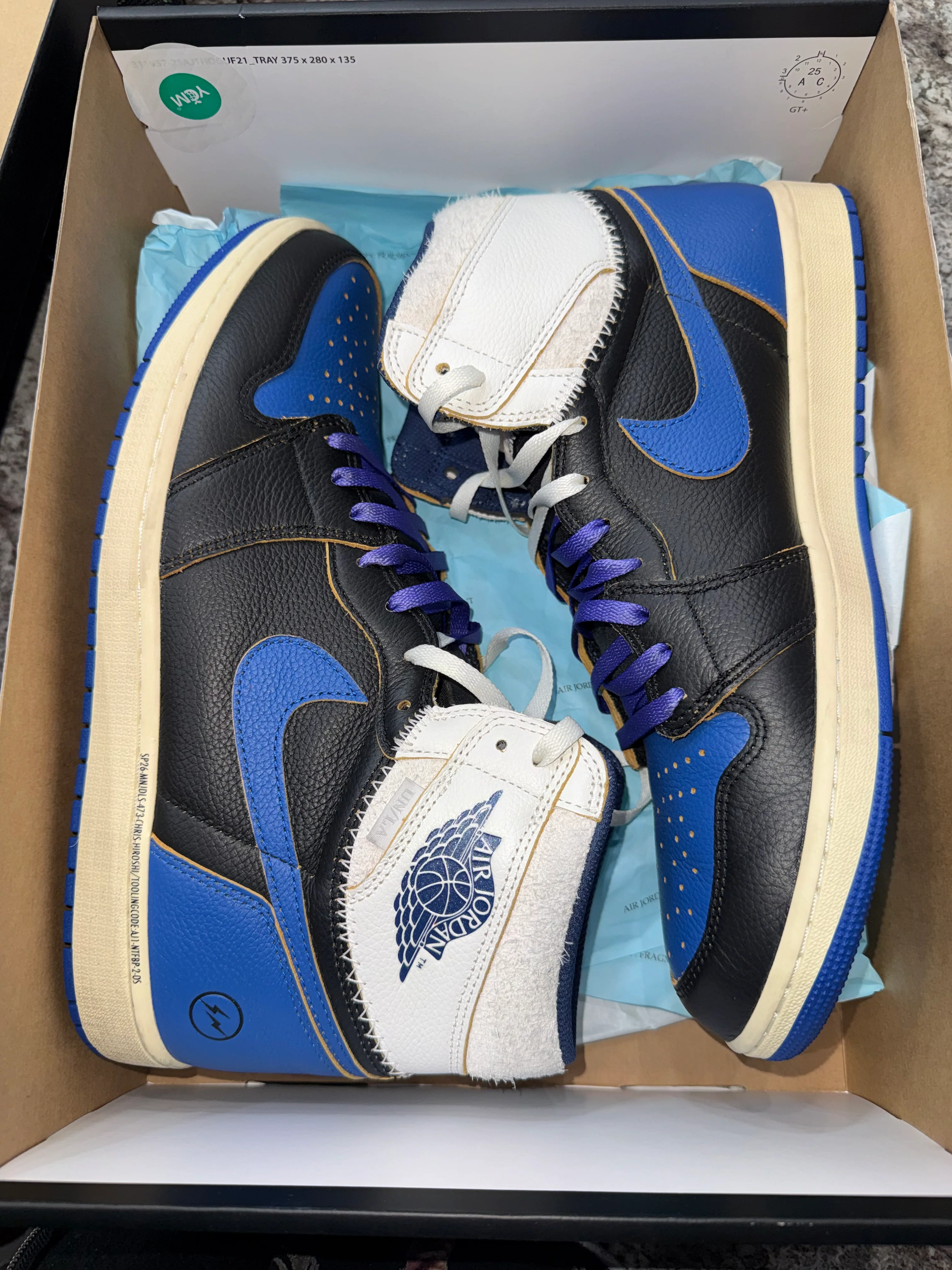 Jordan 1 Retro High OG SP Fragment x Union LA Sport Royal - Image 5