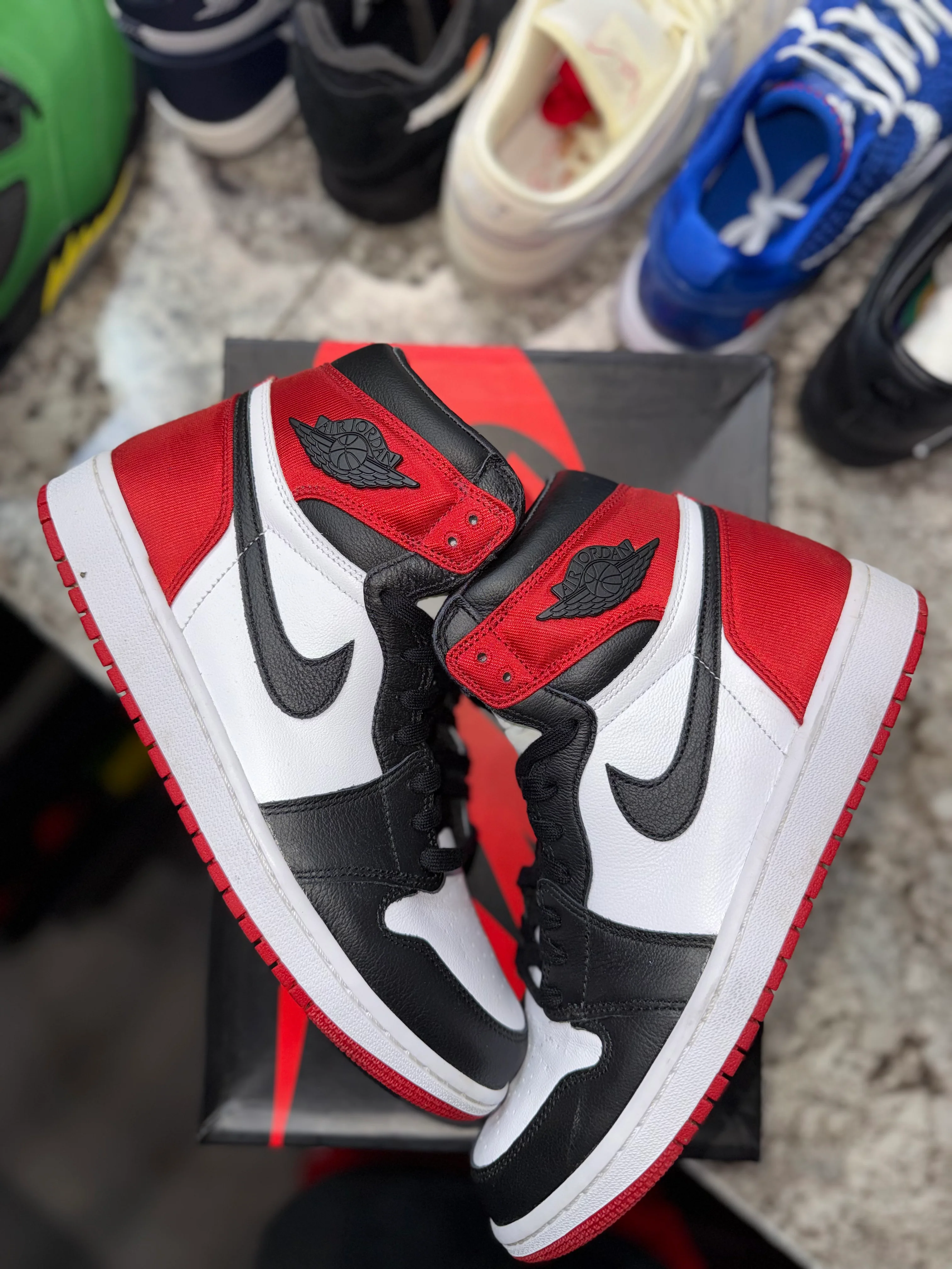 Jordan 1 Retro High Satin Black Toe (Women's) - Image 3