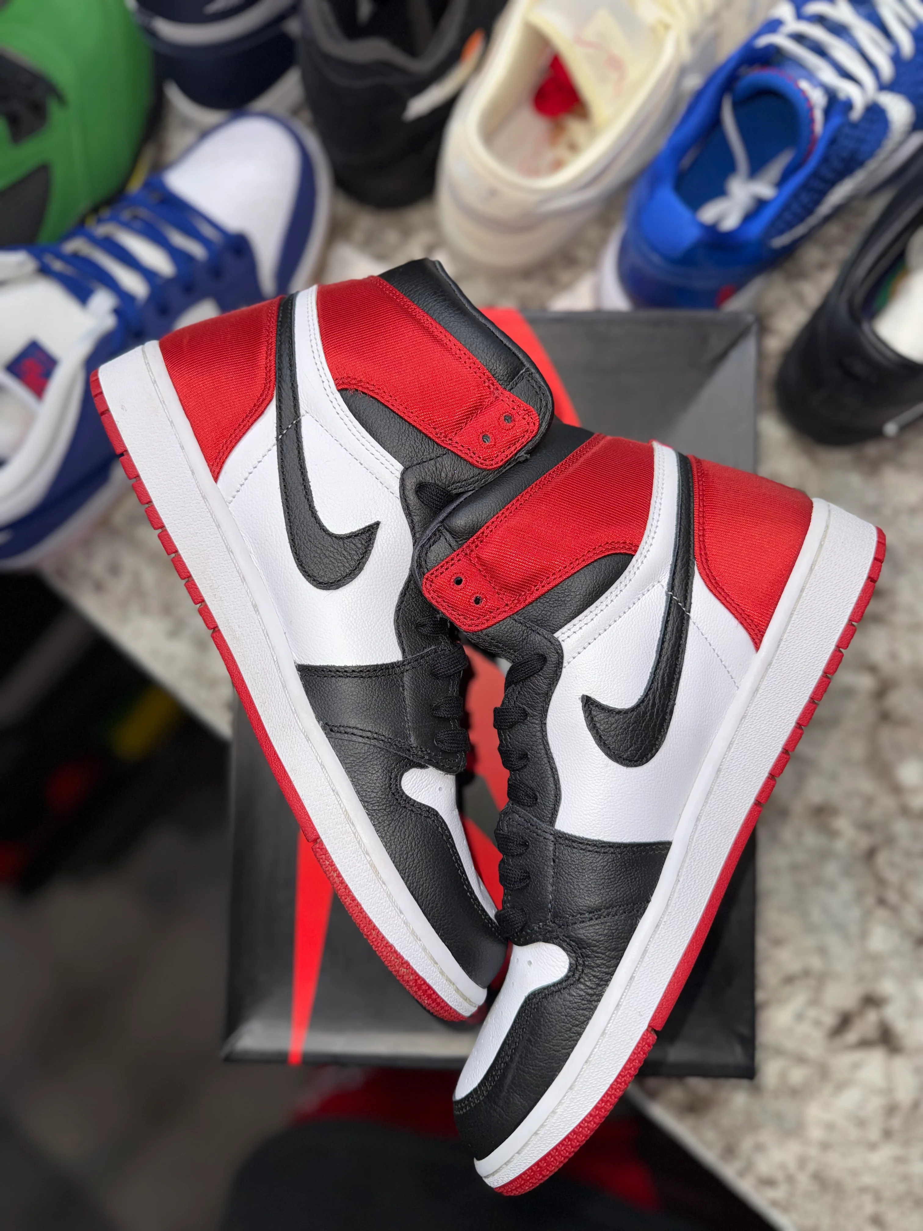 Jordan 1 Retro High Satin Black Toe (Women's) - Image 4