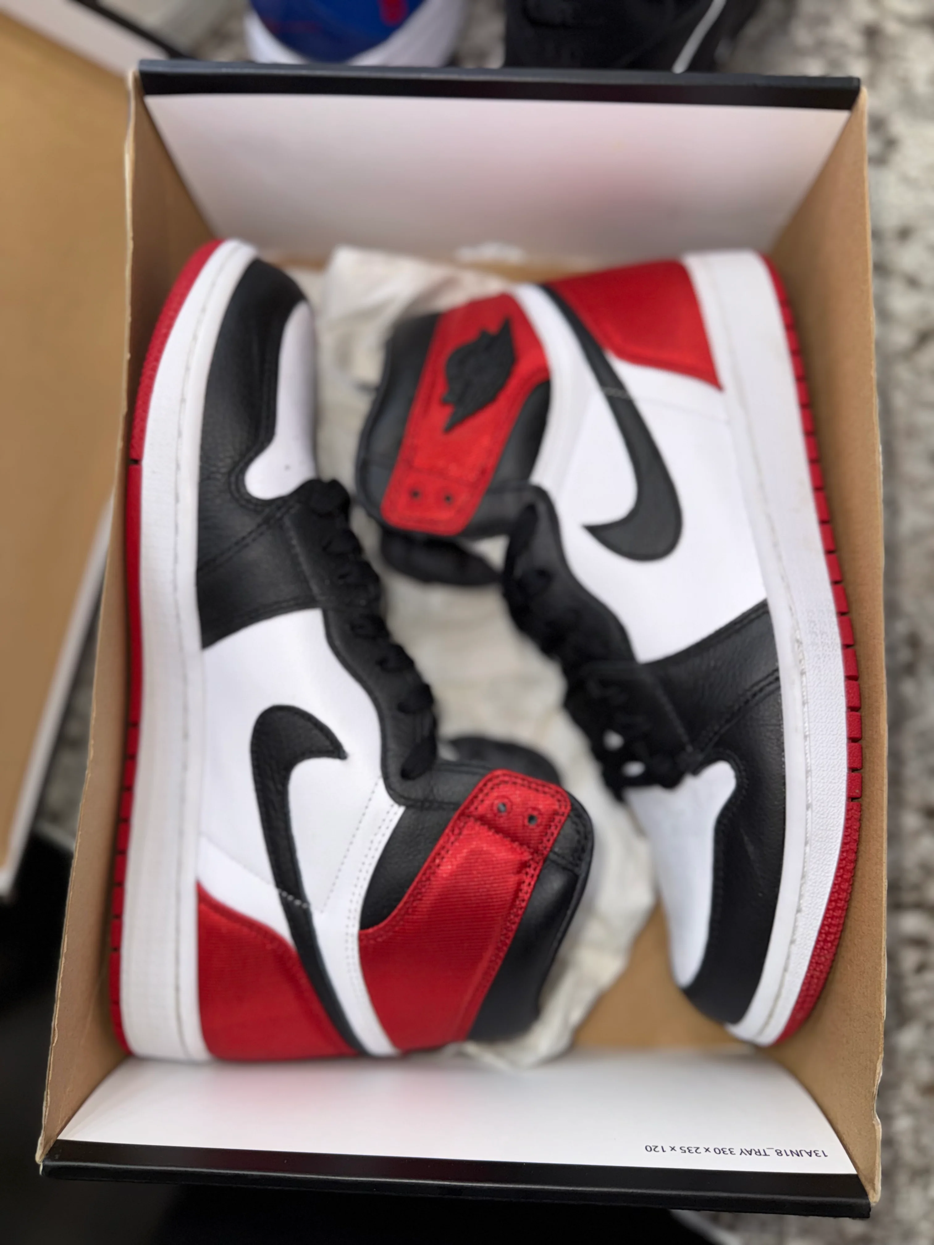 Jordan 1 Retro High Satin Black Toe (Women's) - Image 6
