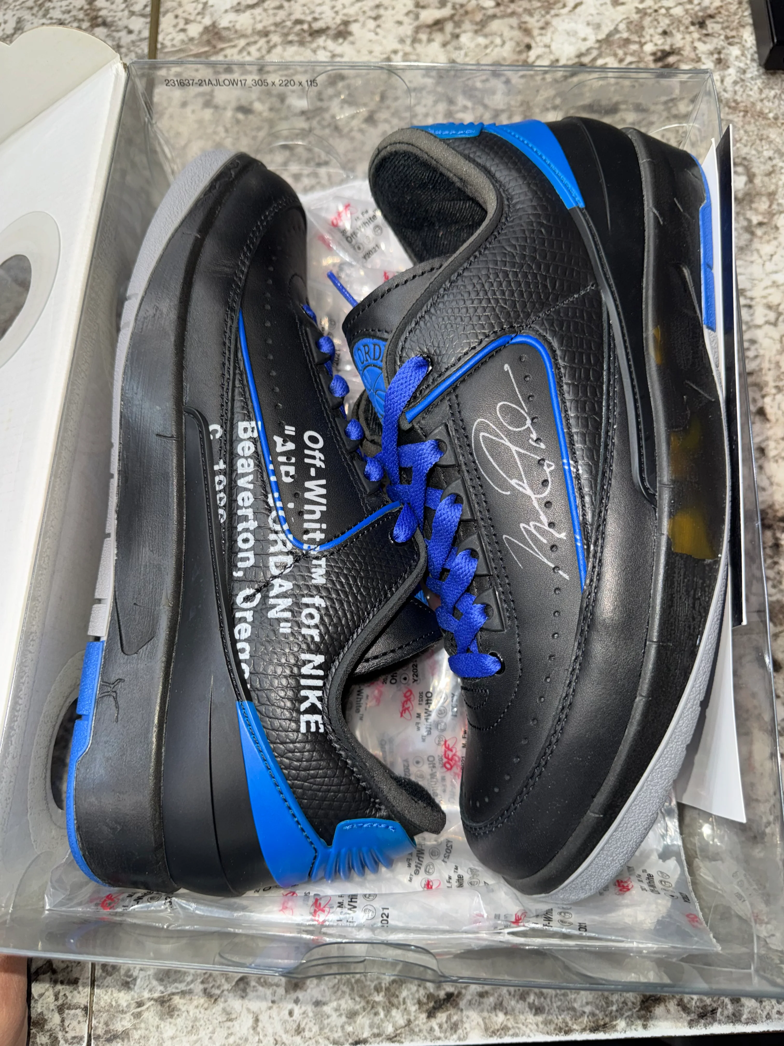 Jordan 2 Retro Low SP Off-White Black Blue - Image 4