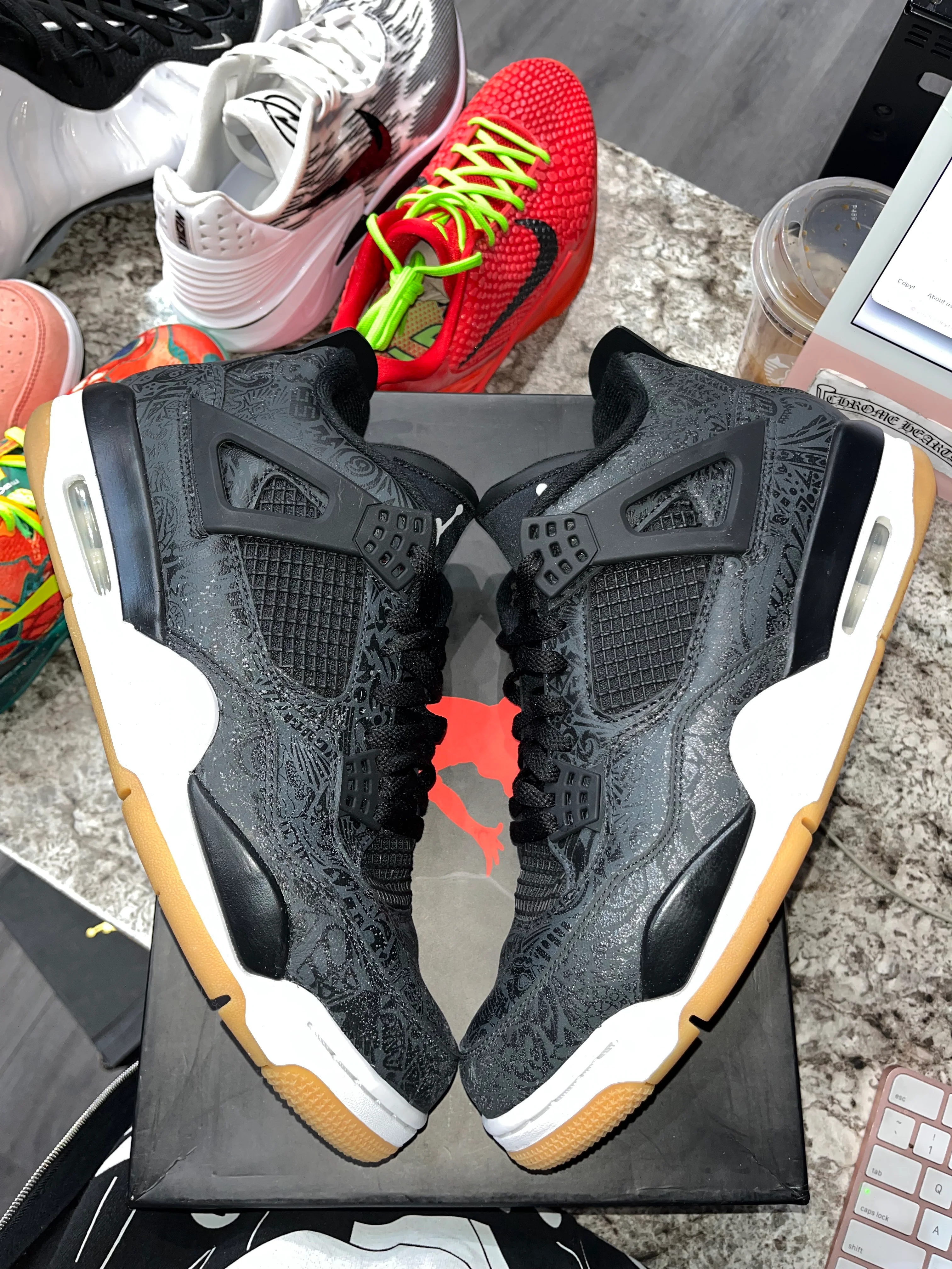 Jordan 4 Retro Laser Black Gum - Image 3