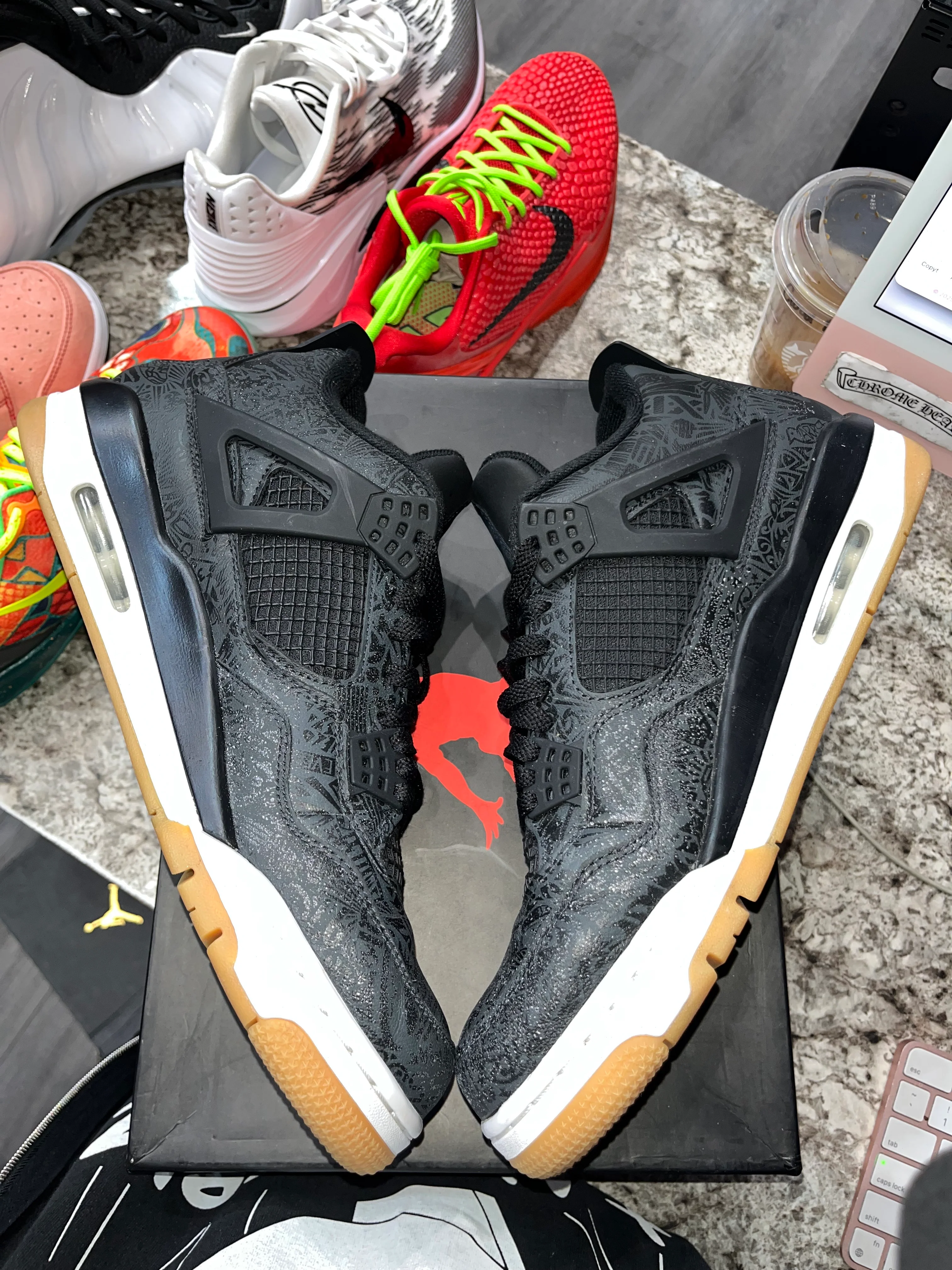 Jordan 4 Retro Laser Black Gum - Image 4