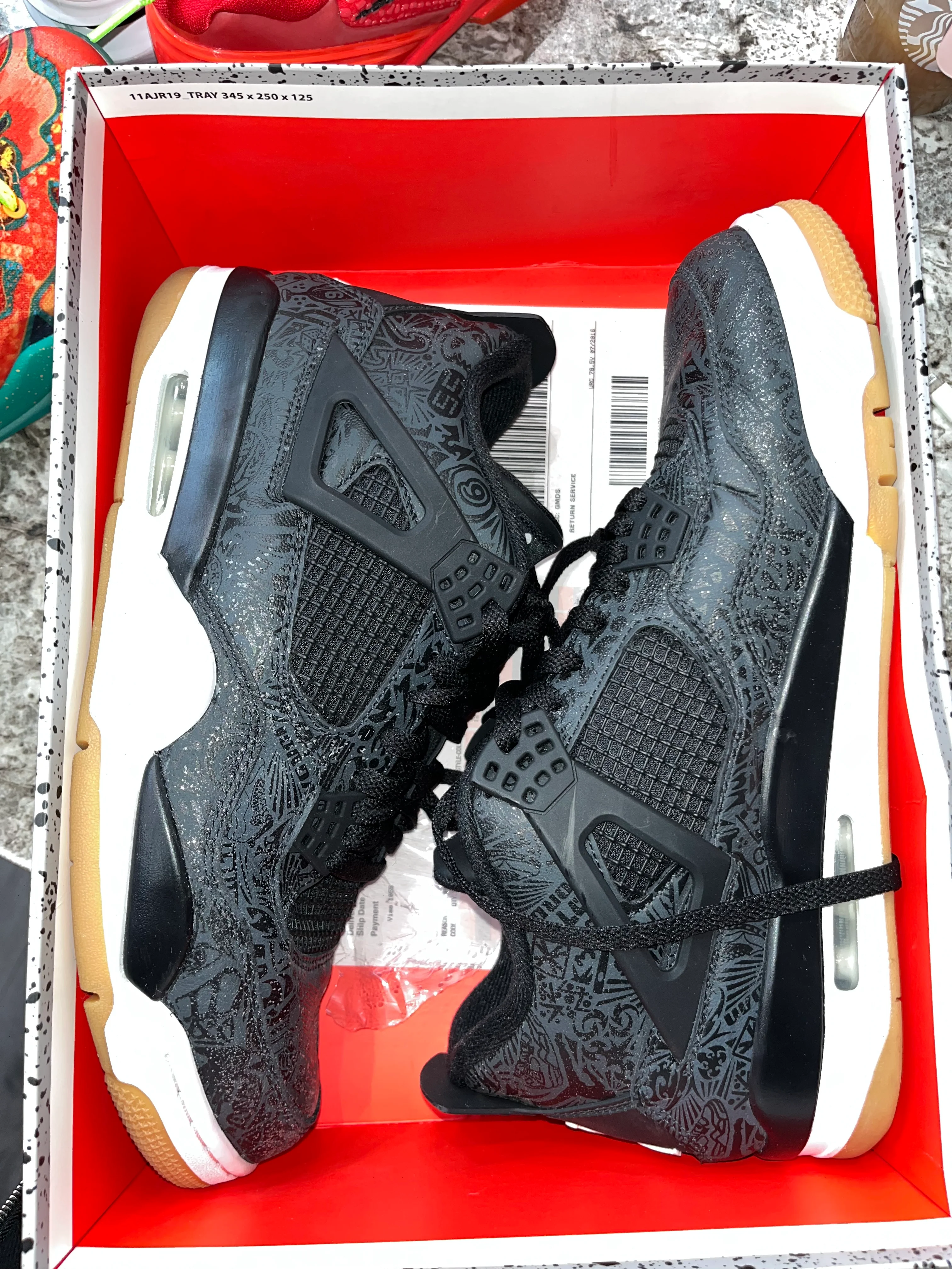 Jordan 4 Retro Laser Black Gum - Image 6