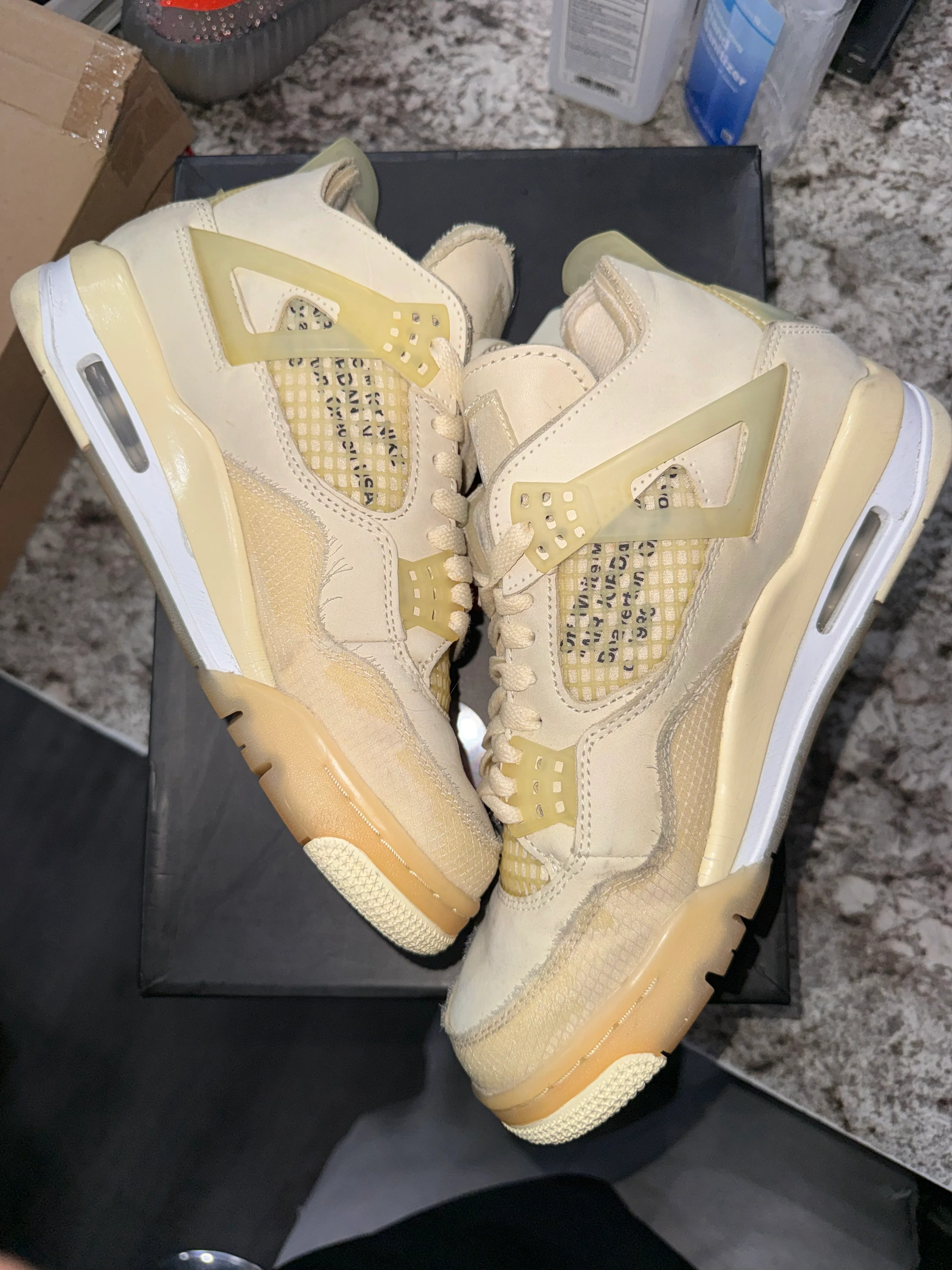 Jordan 4 Retro Off-White Sail (Women's) - Image 4