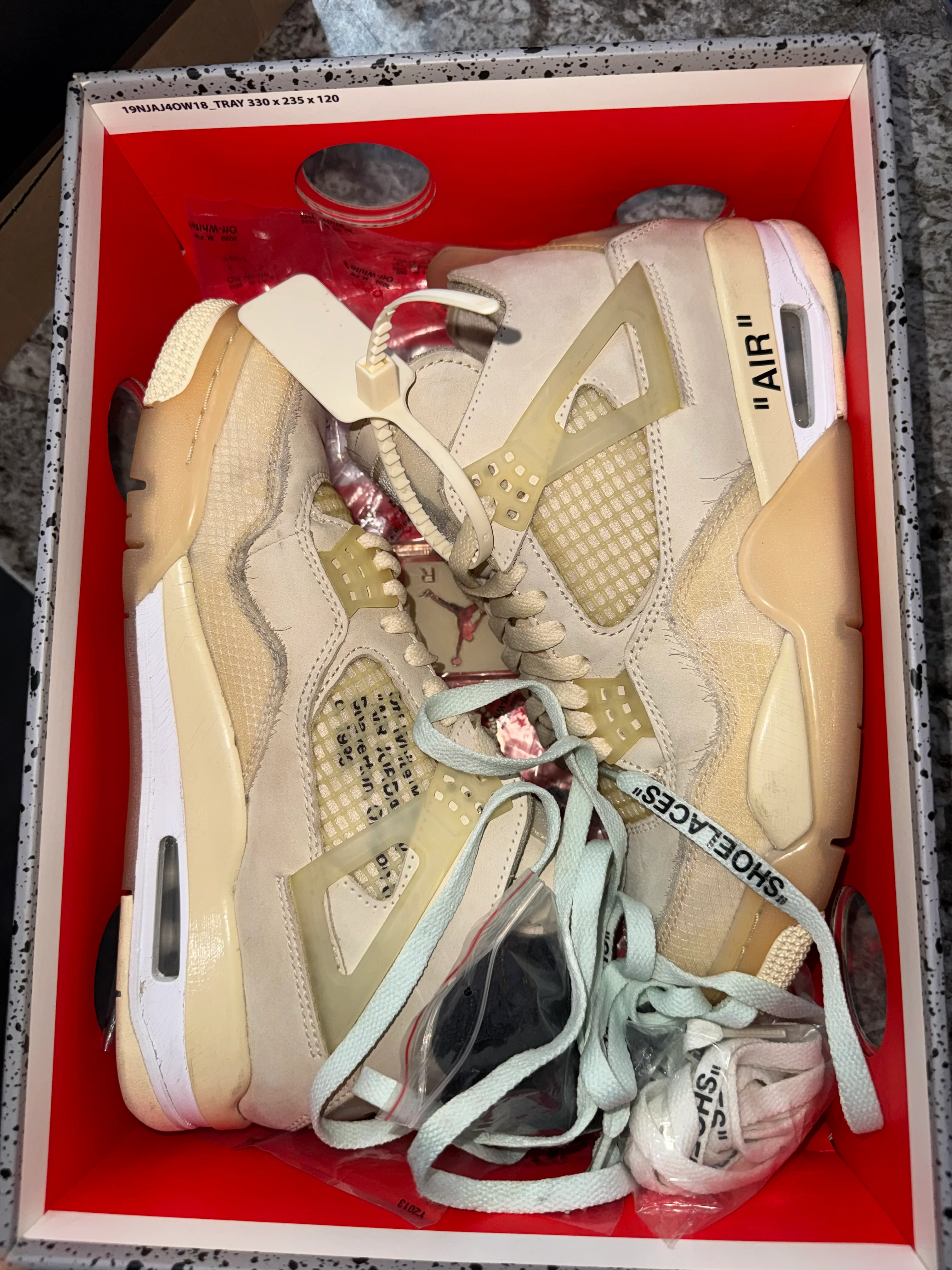 Jordan 4 Retro Off-White Sail (Women's) - Image 6
