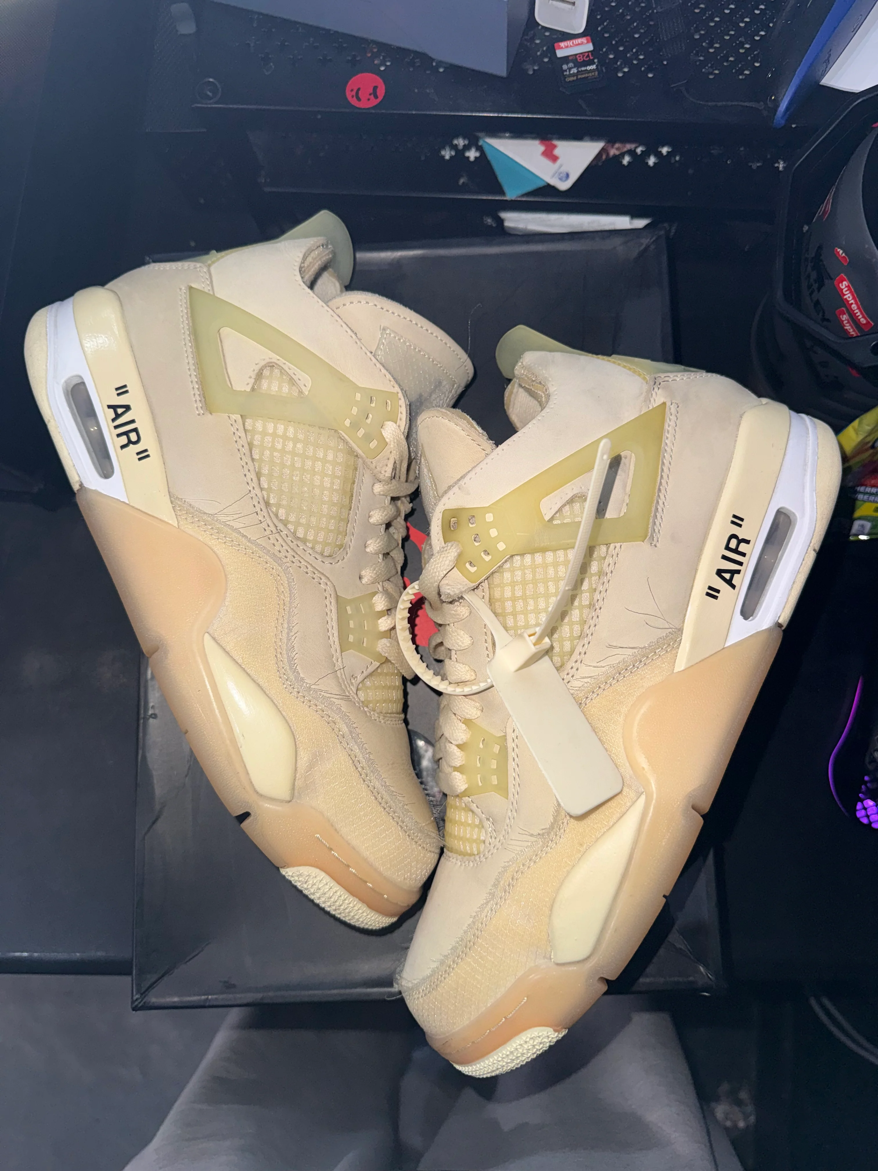 Jordan 4 Retro Off-White Sail (Women's) - Image 2
