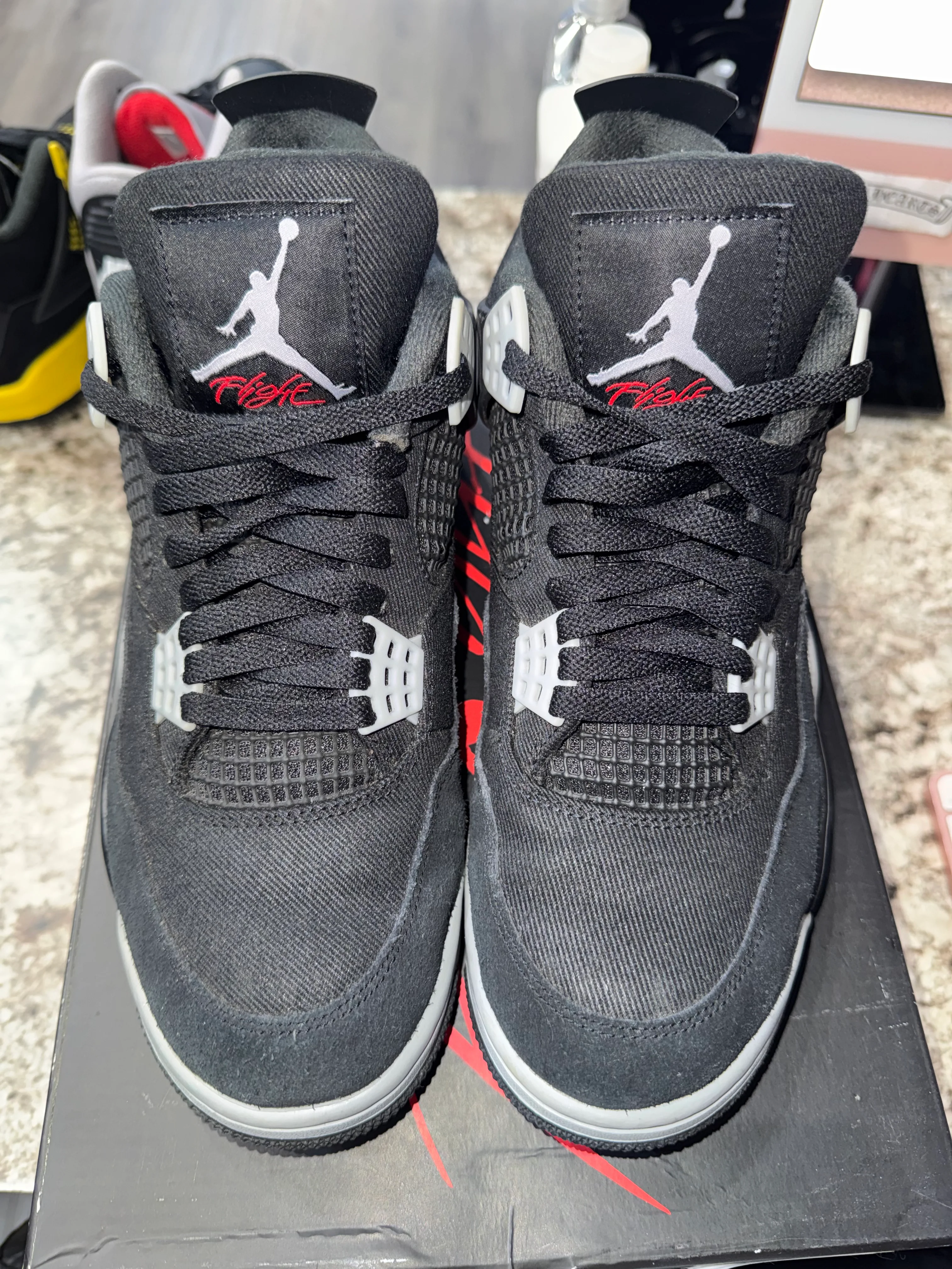 Jordan 4 Retro SE Black Canvas (DAMAGED BOX) - Image 2