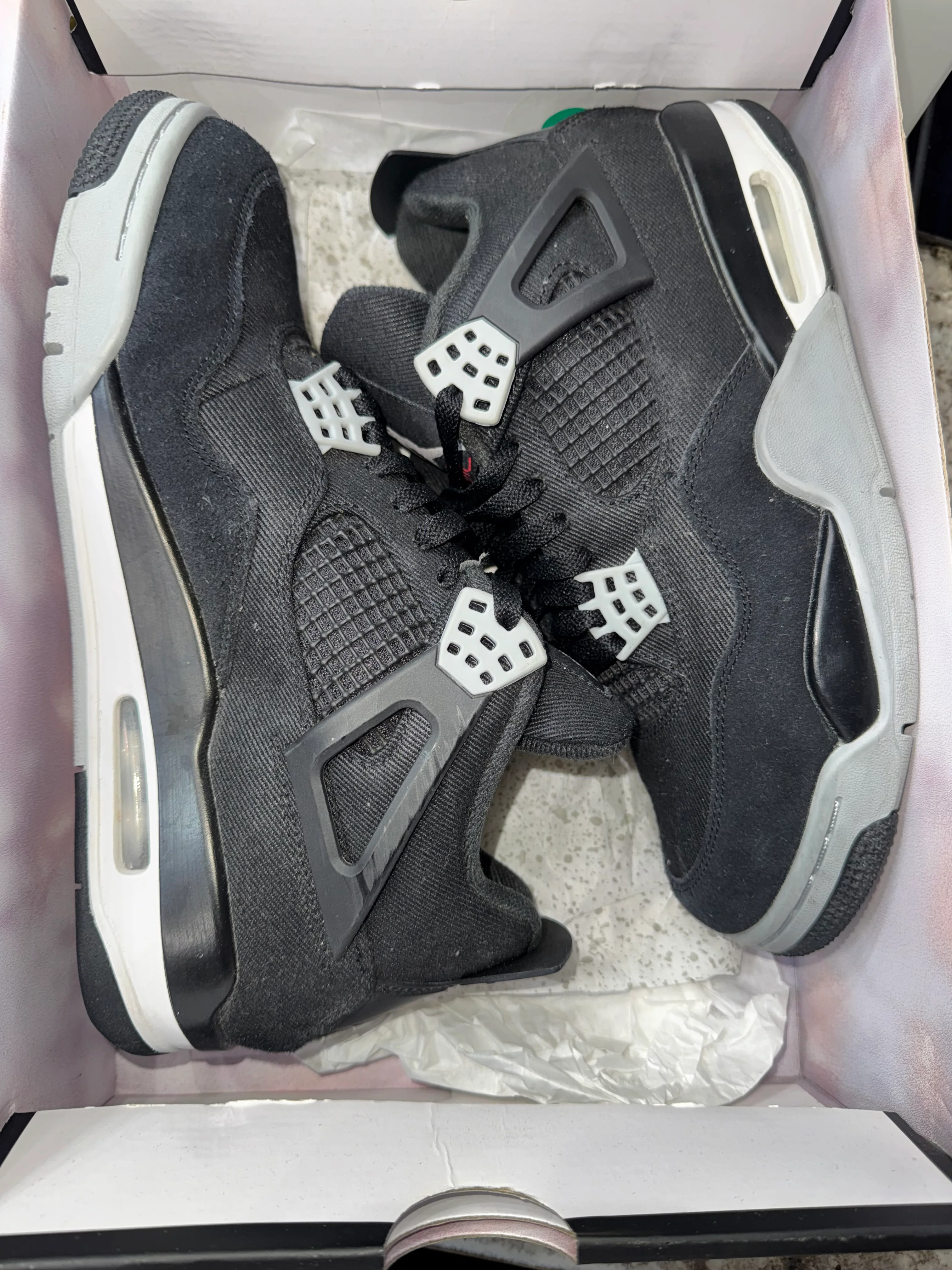 Jordan 4 Retro SE Black Canvas (DAMAGED BOX) - Image 6
