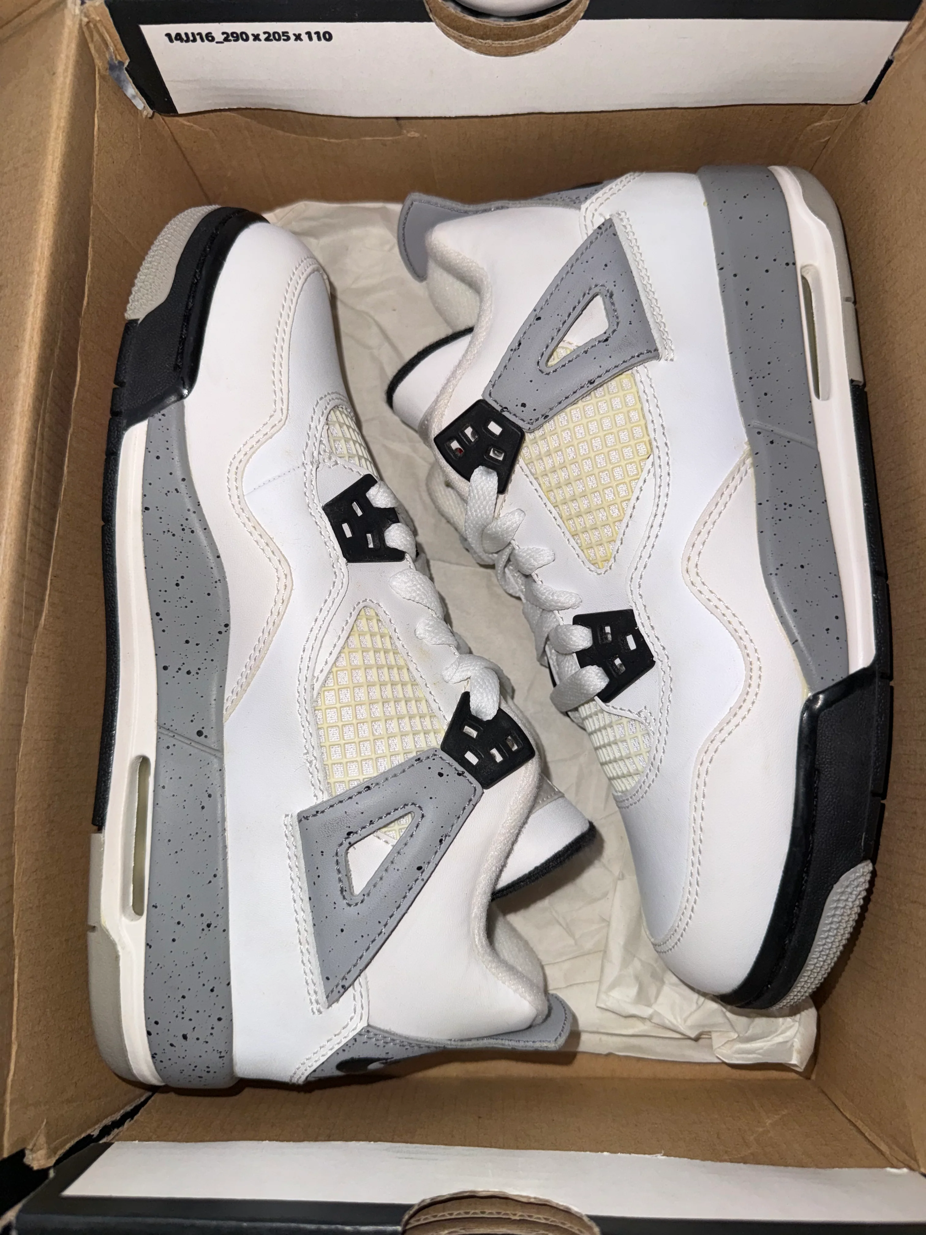 Jordan 4 Retro White Cement (2016) (GS) (DAMAGED BOX) - Image 6