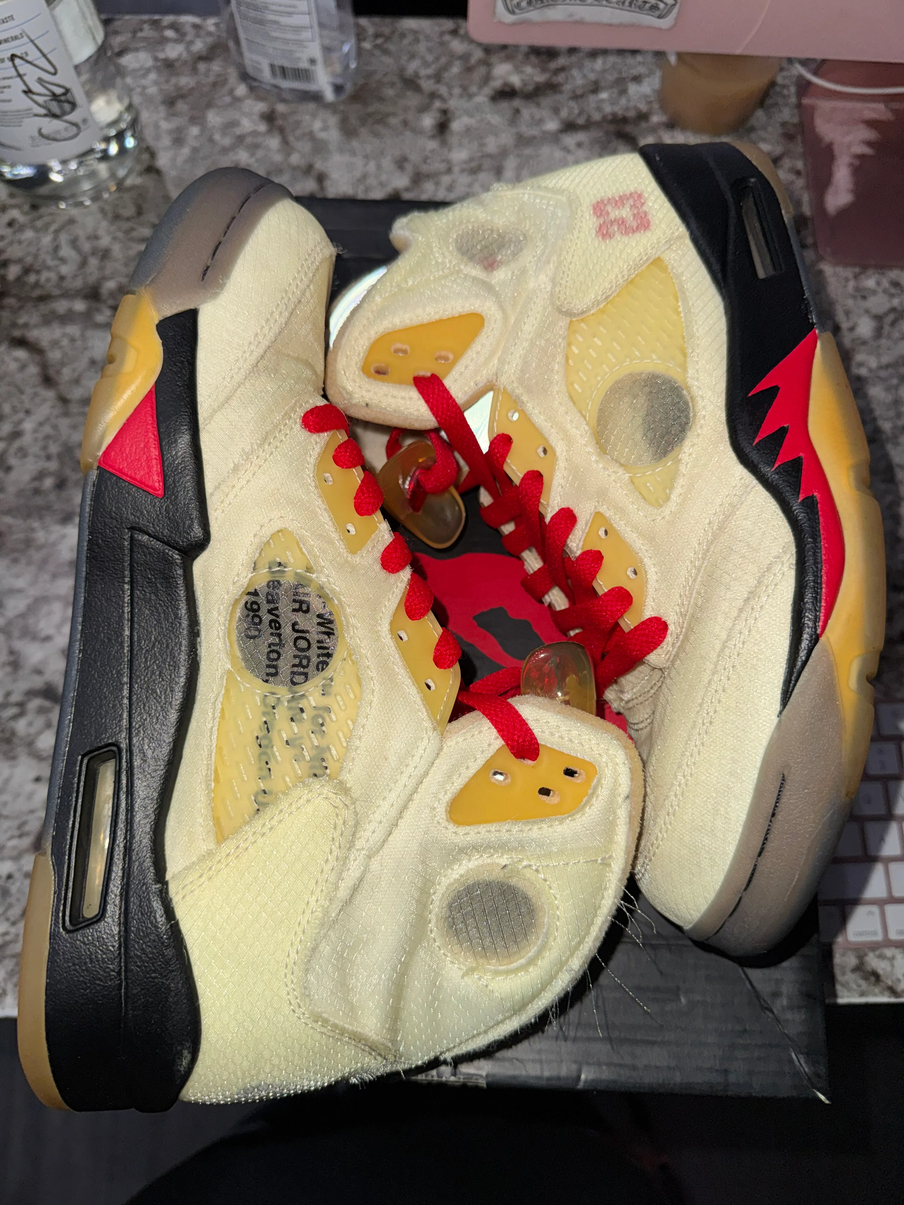 Jordan 5 Retro Off-White Sail (DAMAGED BOX) - Image 4