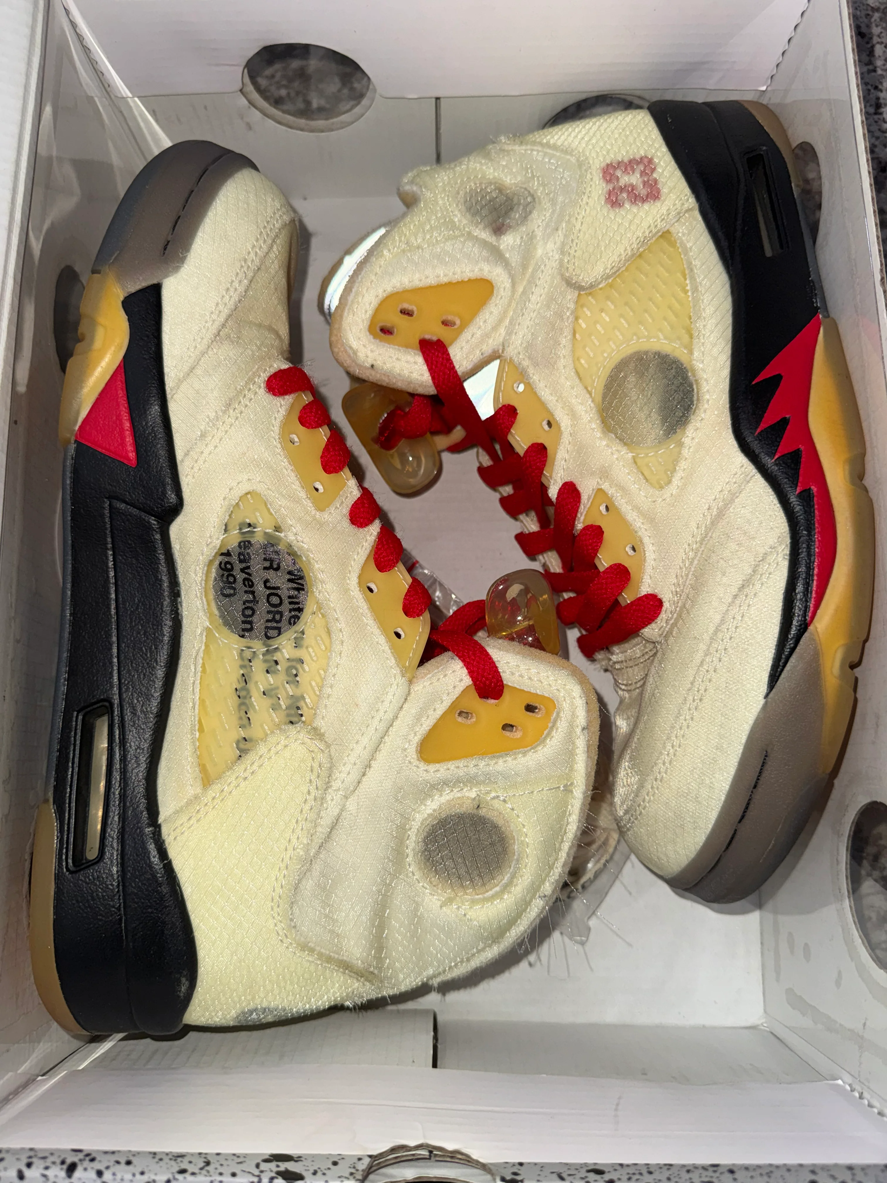 Jordan 5 Retro Off-White Sail (DAMAGED BOX) - Image 6