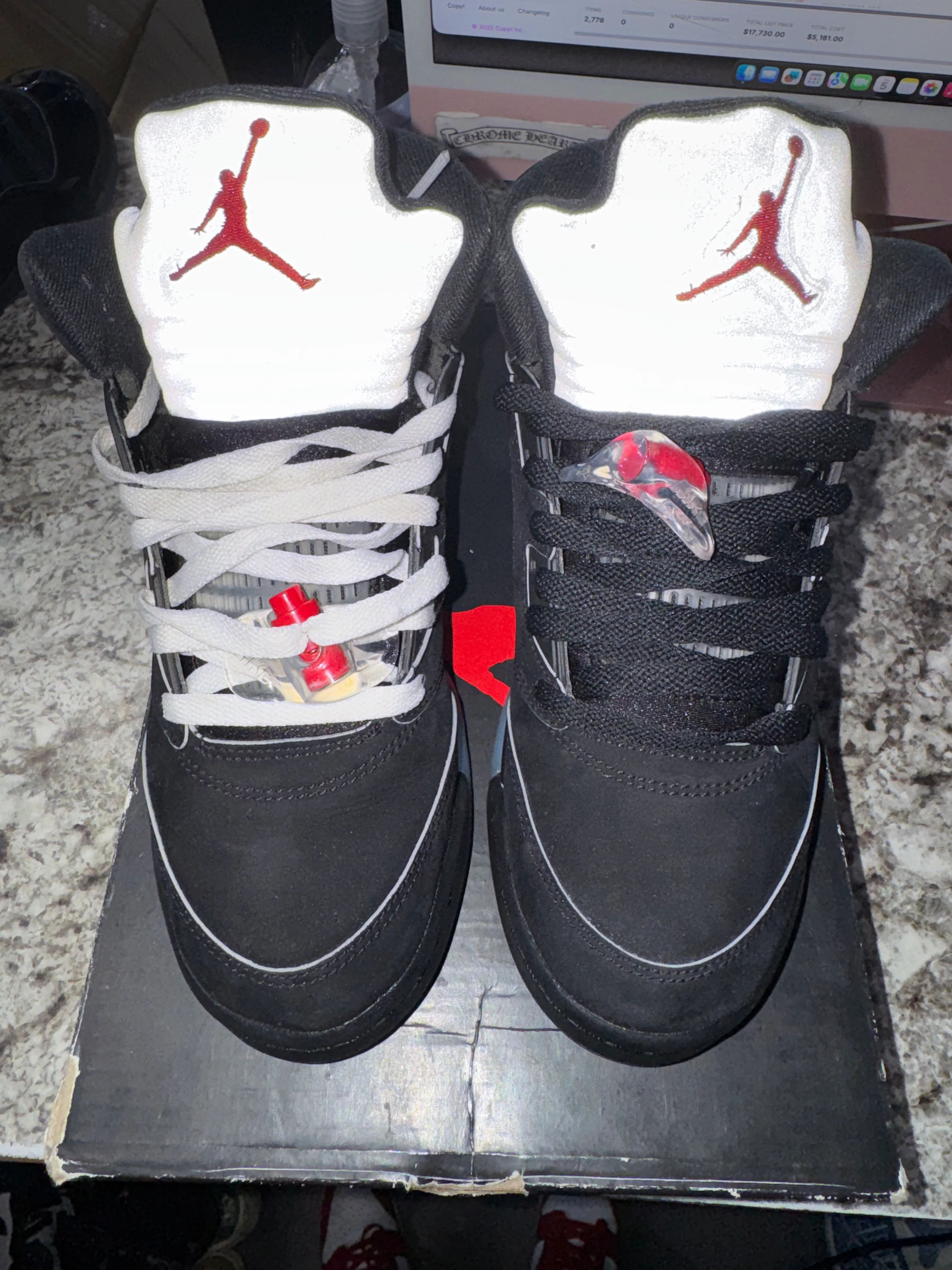 Jordan 5 Retro OG Black Metallic Reimagined (GS) (DAMAGED BOX) - Image 2