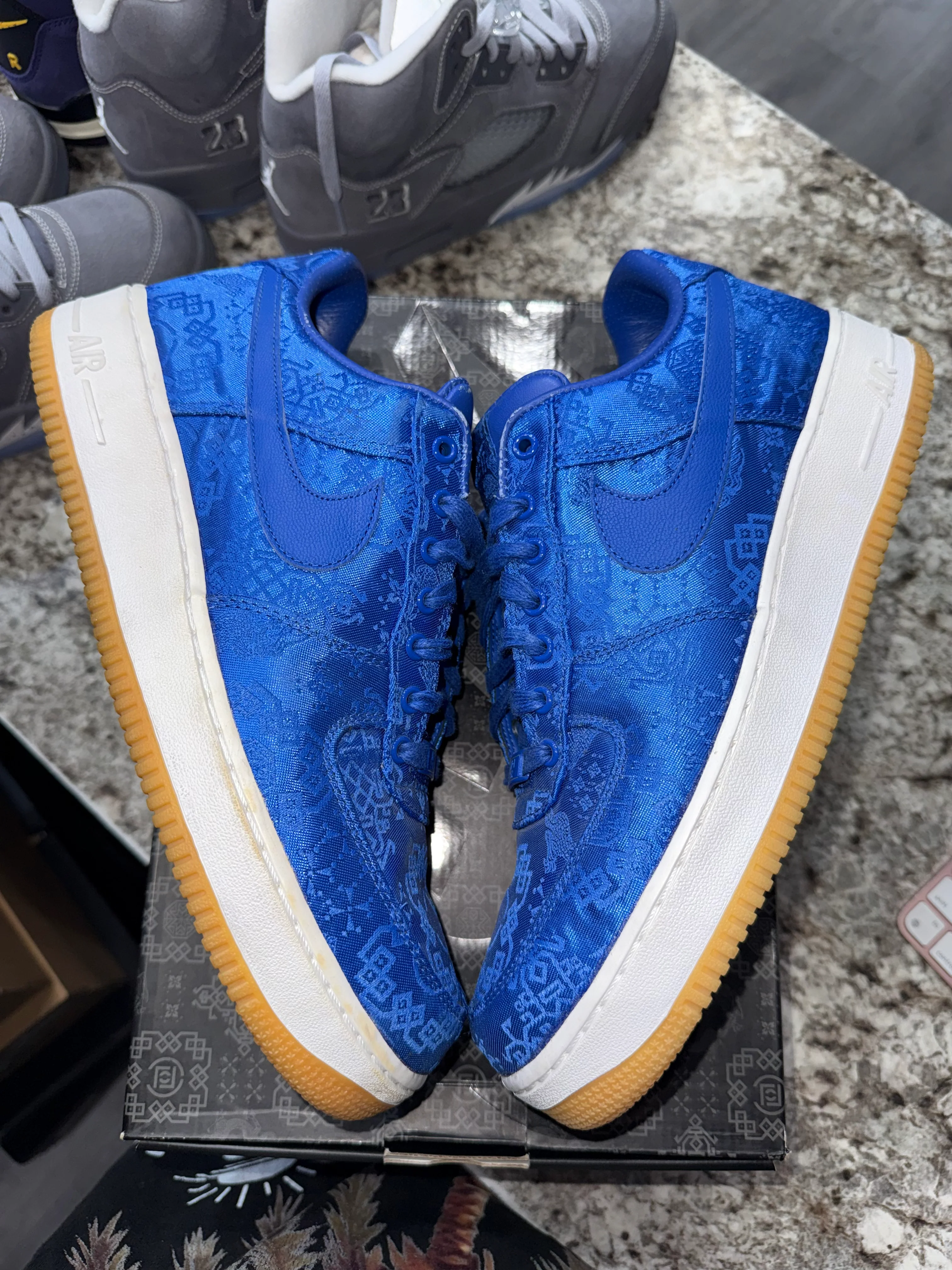 Nike Air Force 1 Low CLOT Blue Silk - Image 2
