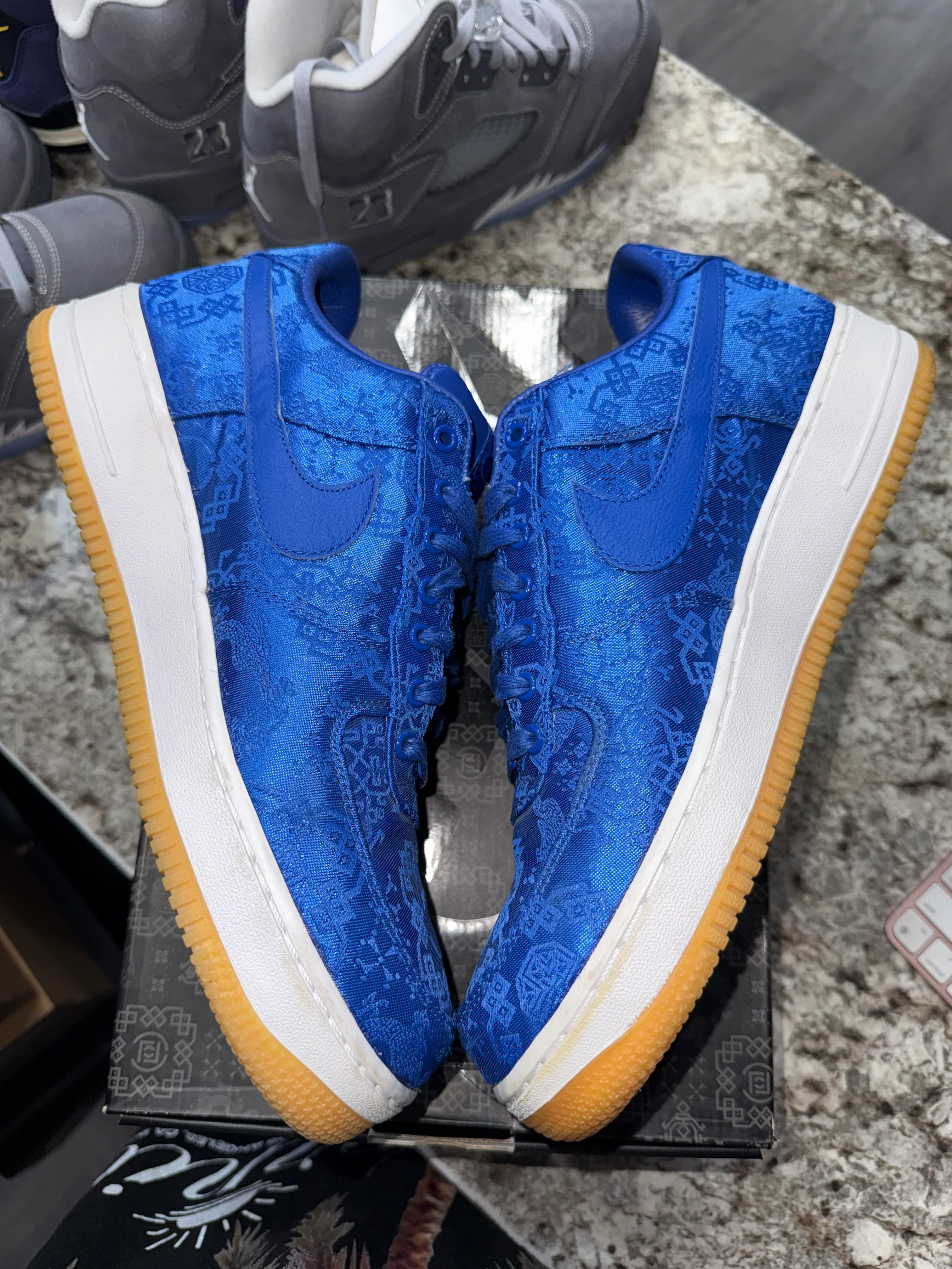 Nike Air Force 1 Low CLOT Blue Silk - Image 3