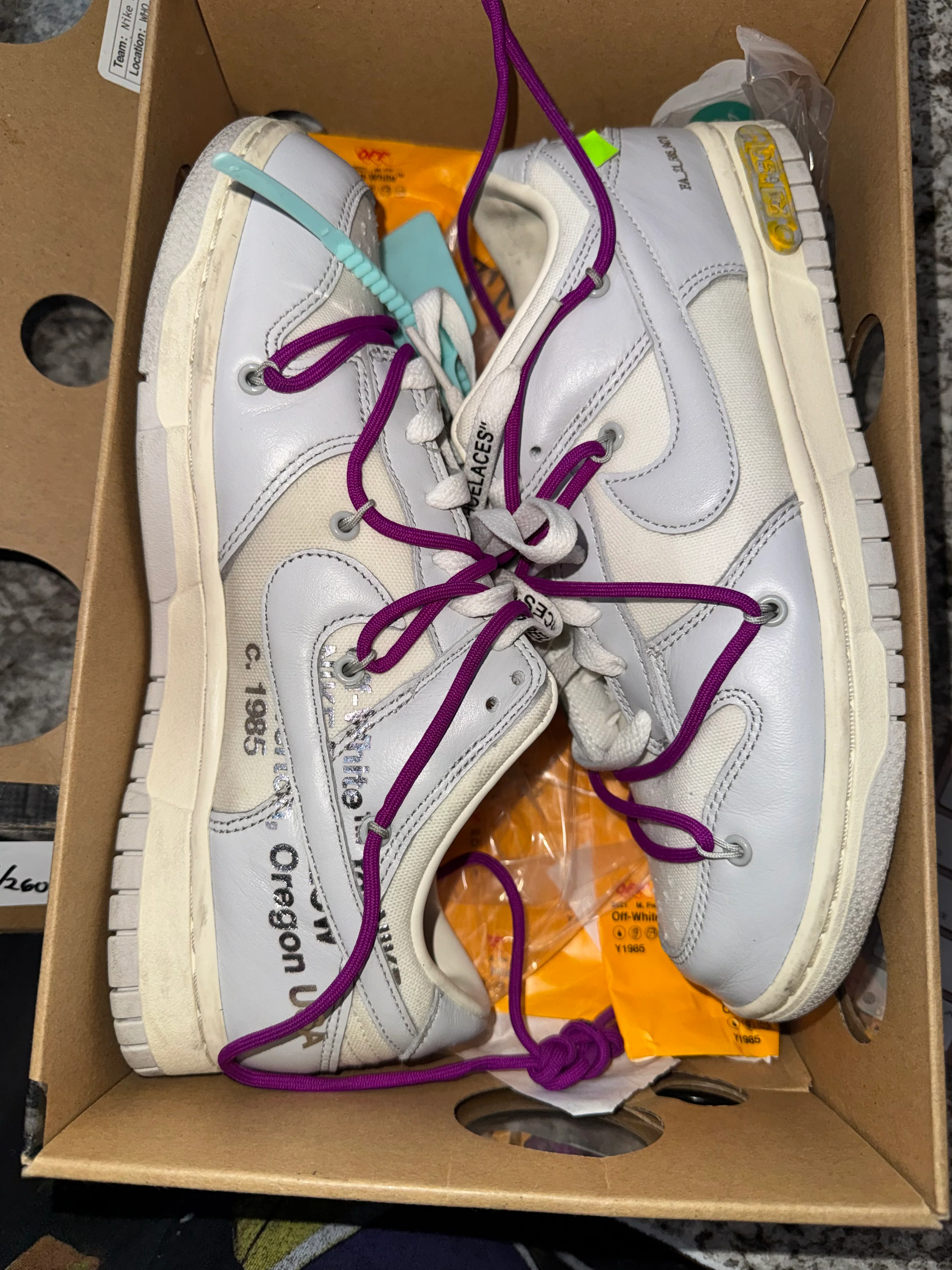 Nike Dunk Low Off-White Lot 21 (DAMAGED BOX) - Image 2