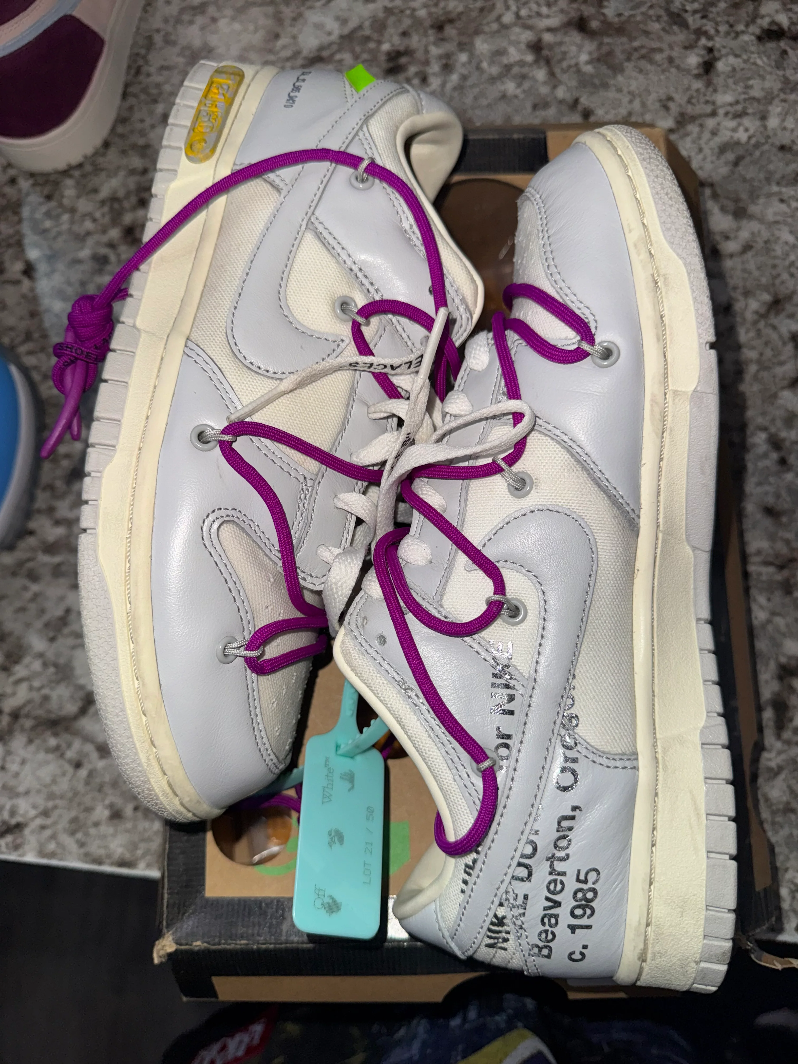 Nike Dunk Low Off-White Lot 21 (DAMAGED BOX) - Image 4