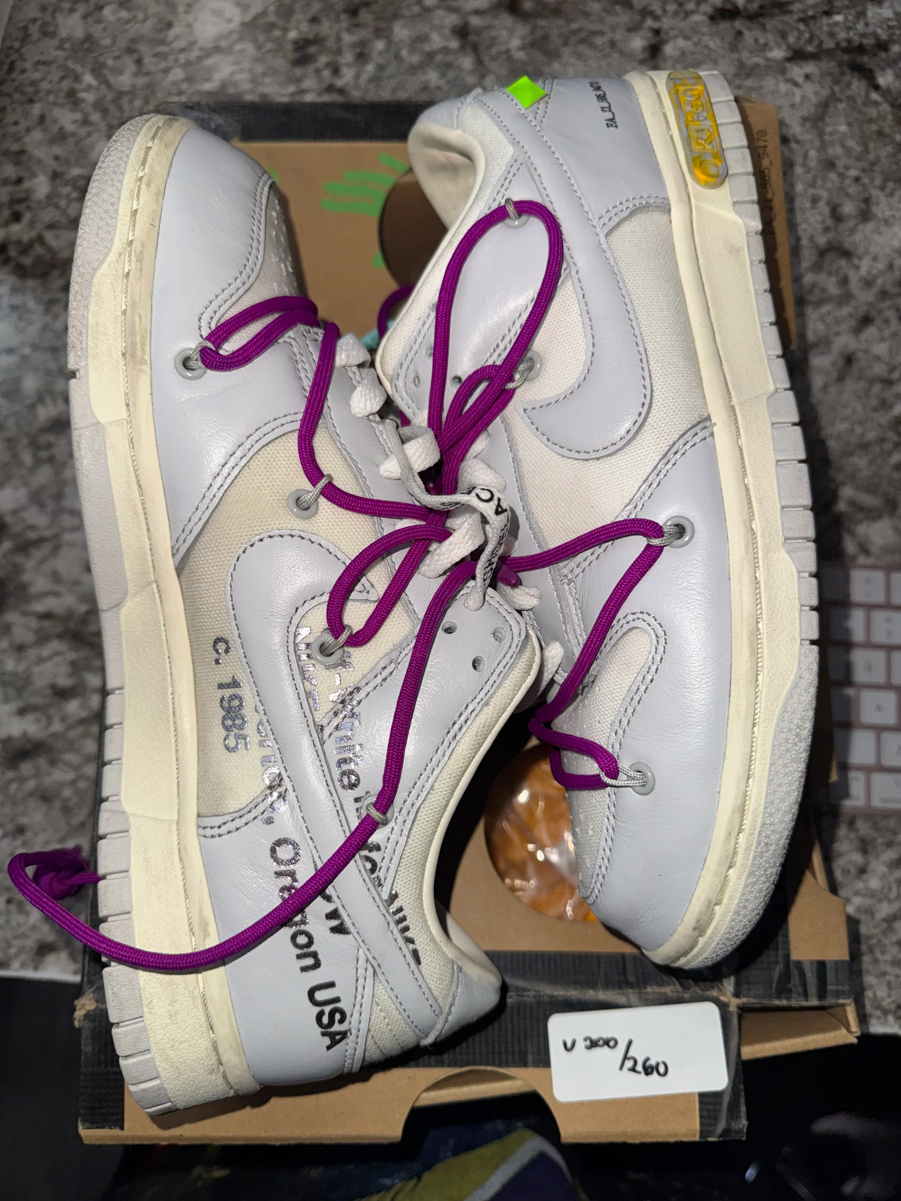 Nike Dunk Low Off-White Lot 21 (DAMAGED BOX) - Image 5
