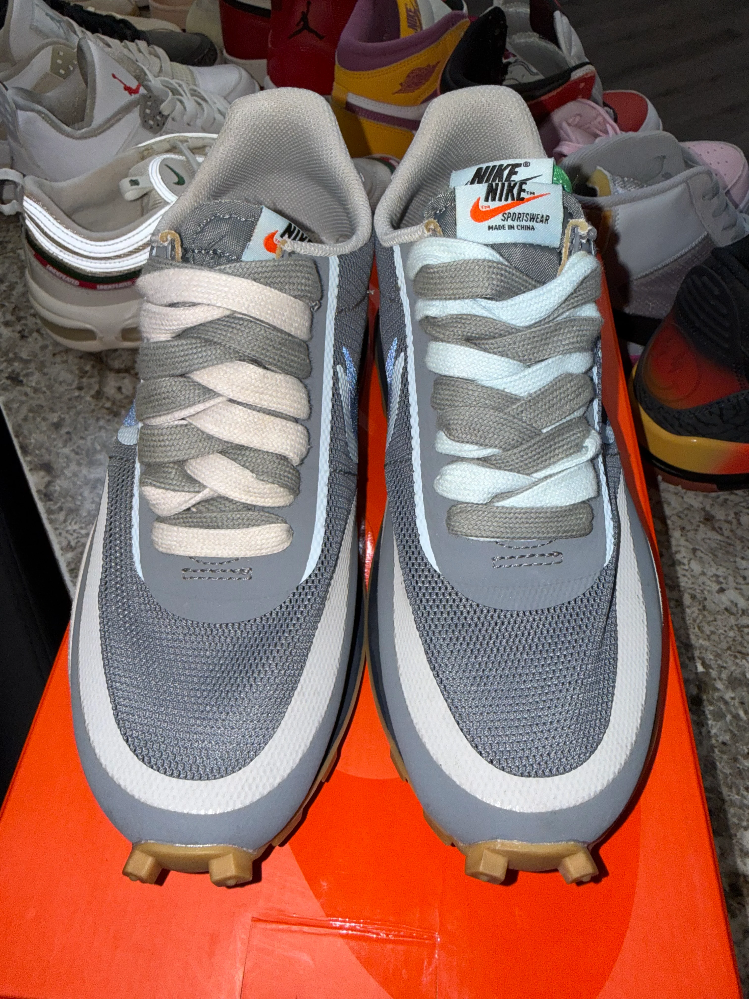 Nike LD Waffle sacai CLOT Kiss of Death 2 Cool Grey - Image 2