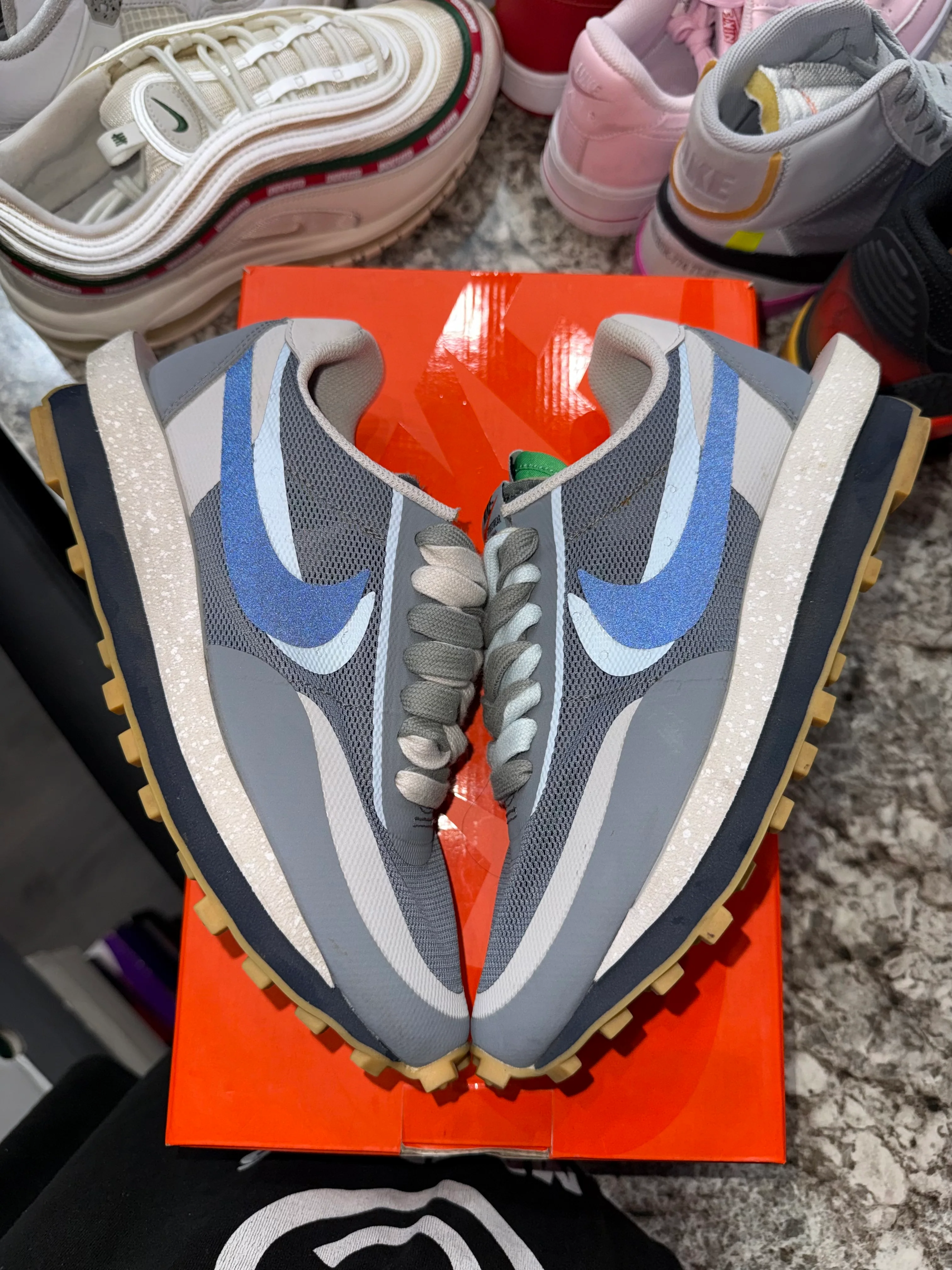 Nike LD Waffle sacai CLOT Kiss of Death 2 Cool Grey - Image 3