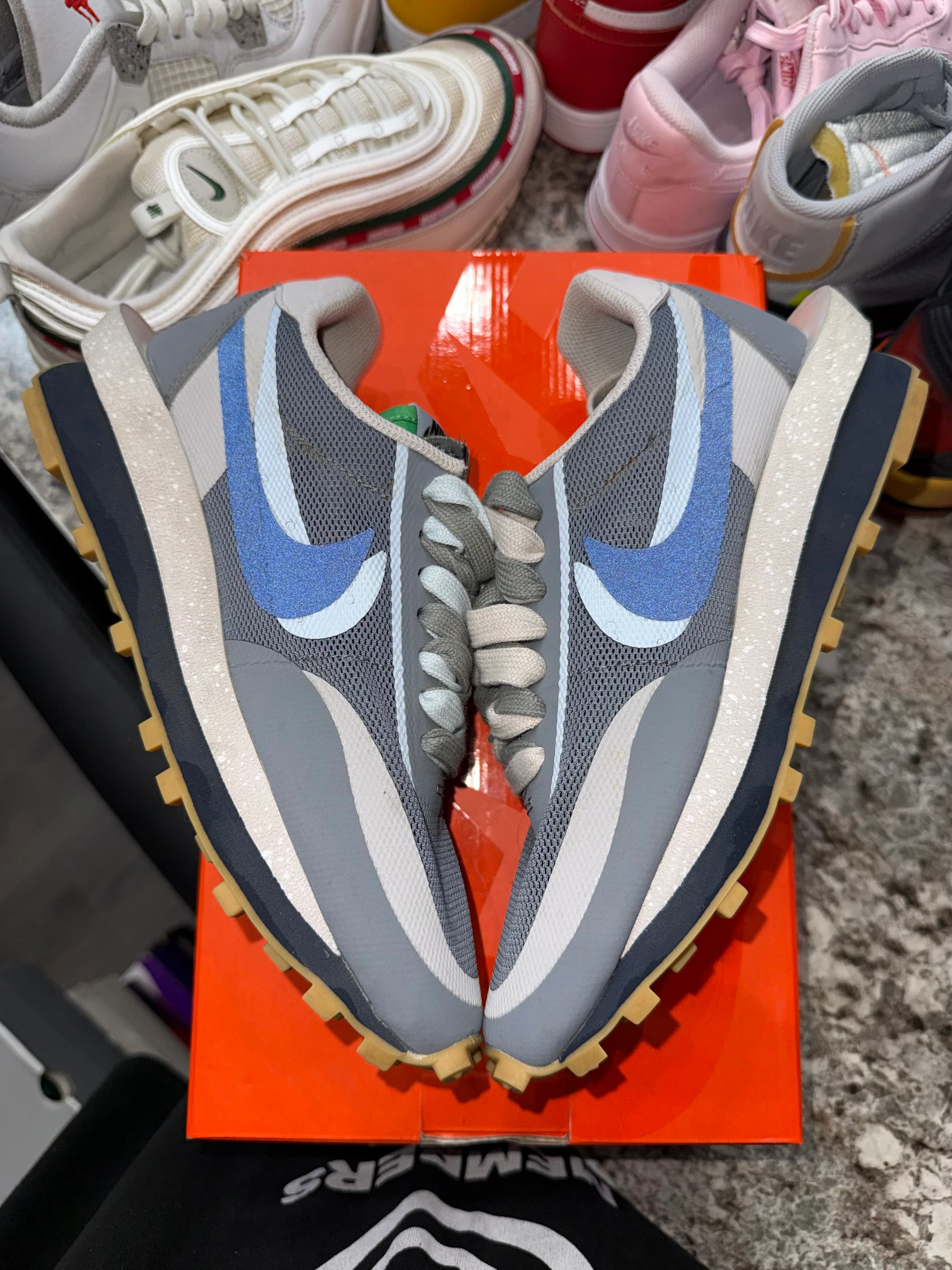 Nike LD Waffle sacai CLOT Kiss of Death 2 Cool Grey - Image 4