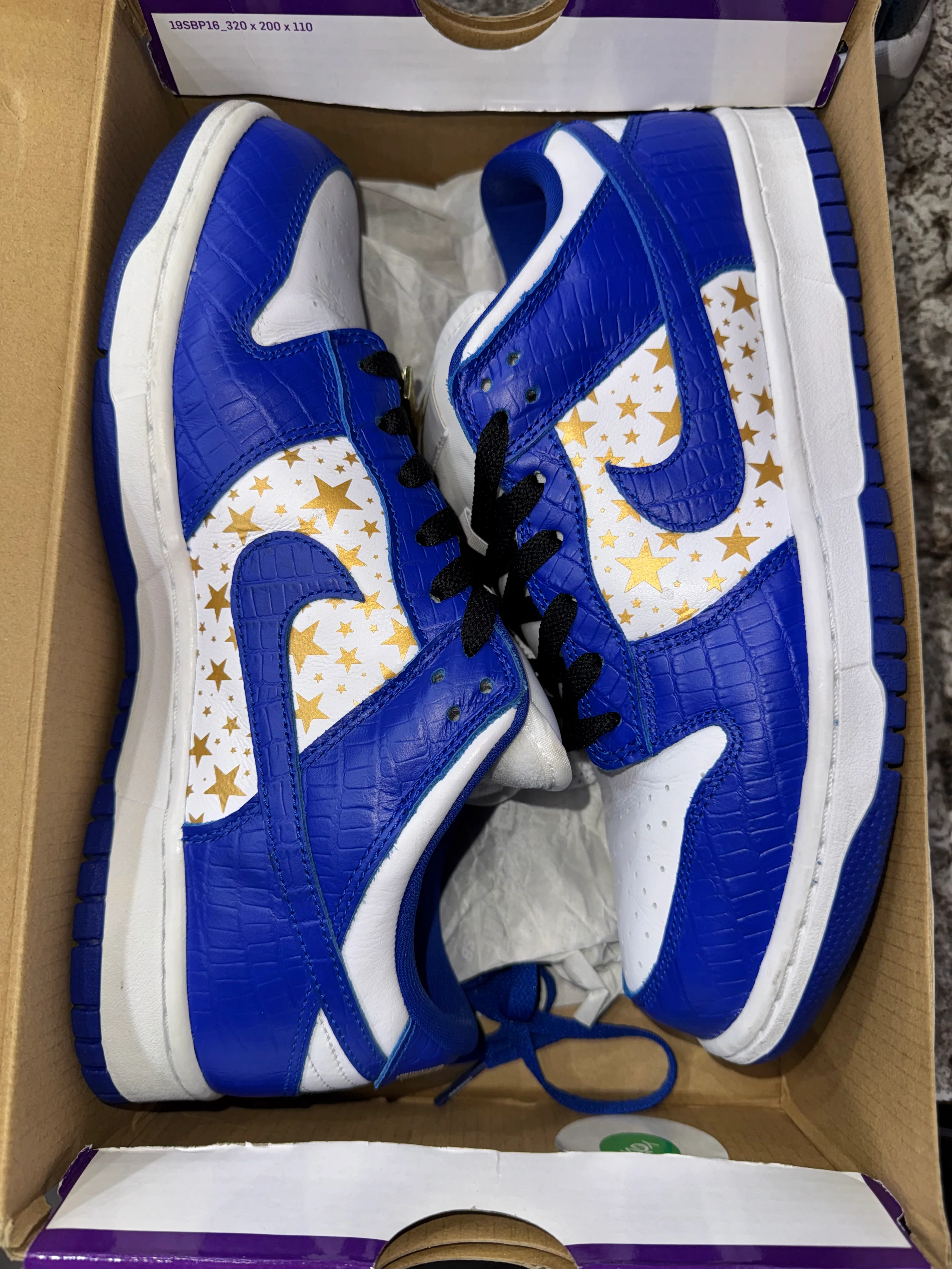 Nike SB Dunk Low Supreme Stars Hyper Royal (2021) (DAMAGED BOX) - Image 6